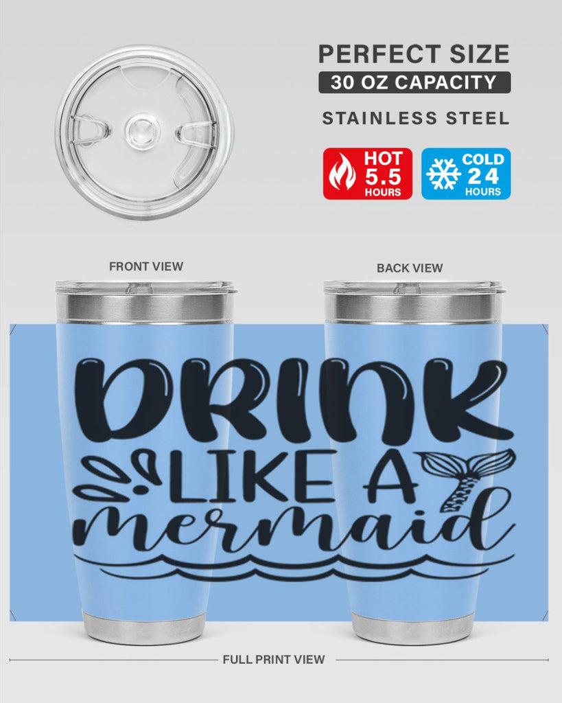 Drink Like A Mermaid 145#- mermaid- Tumbler