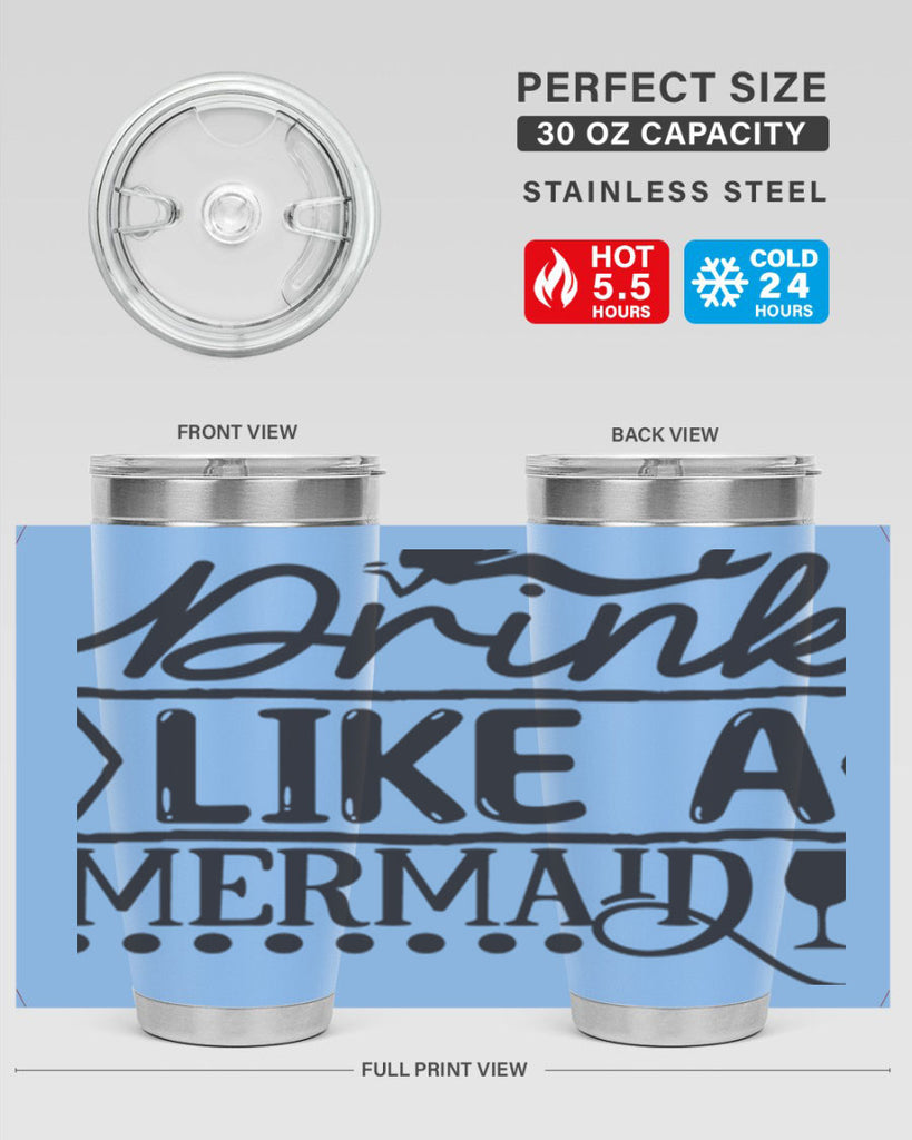 Drink like a mermaid 147#- mermaid- Tumbler