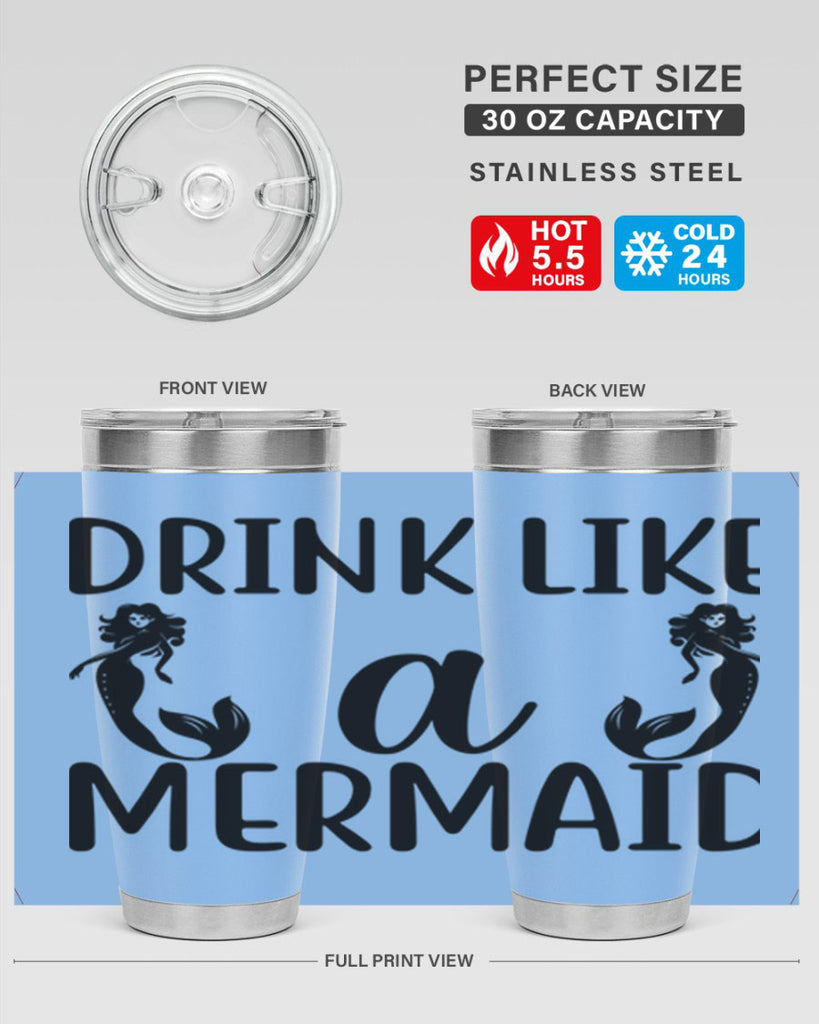 Drink like a mermaid 148#- mermaid- Tumbler