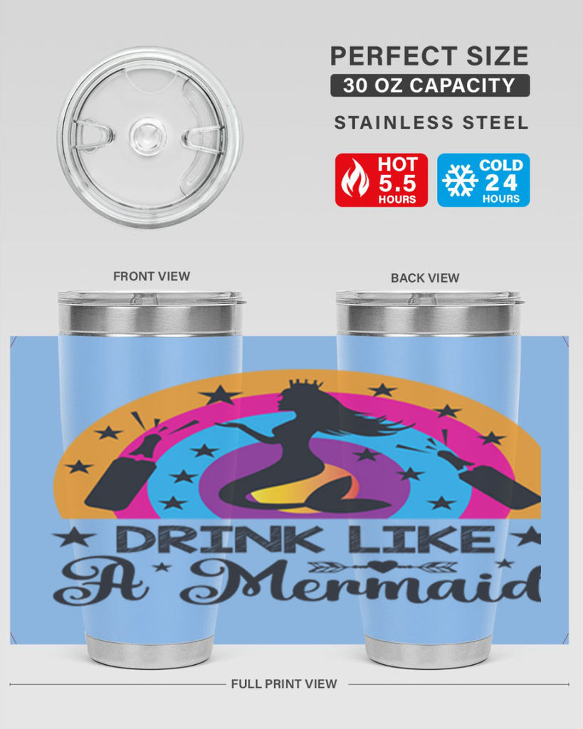 Drink like a mermaid 150#- mermaid- Tumbler