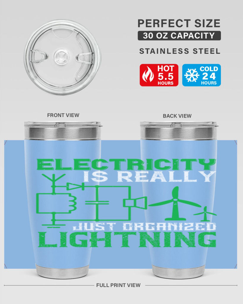 Electricity is really just organized lightning Style 45#- electrician- tumbler