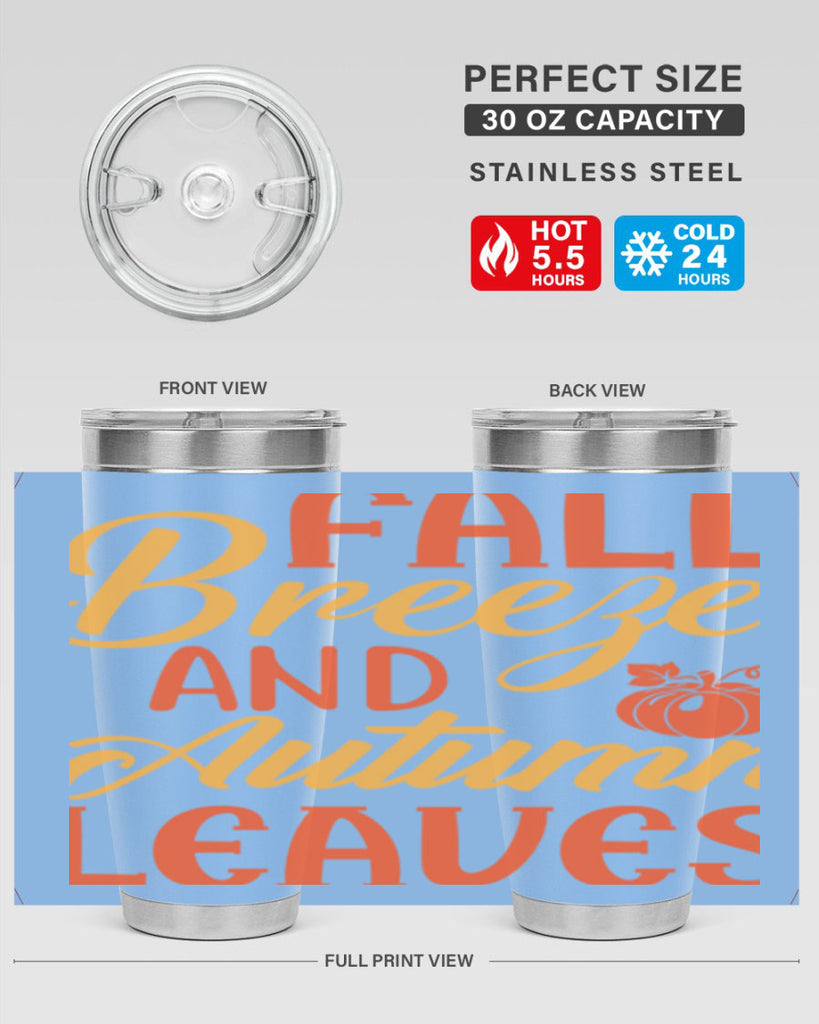 Fall Breeze and Autumn Leaves 92#- fall- Tumbler