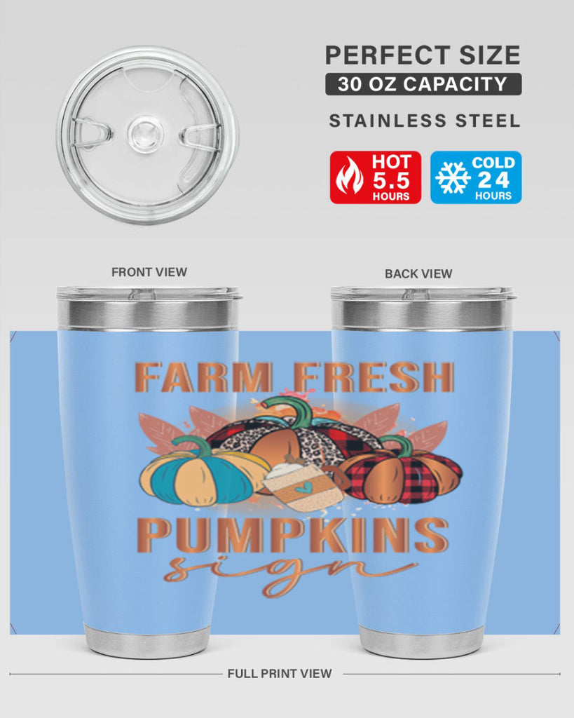 Farm Fresh Pumpkins Sign 175#- fall- Tumbler