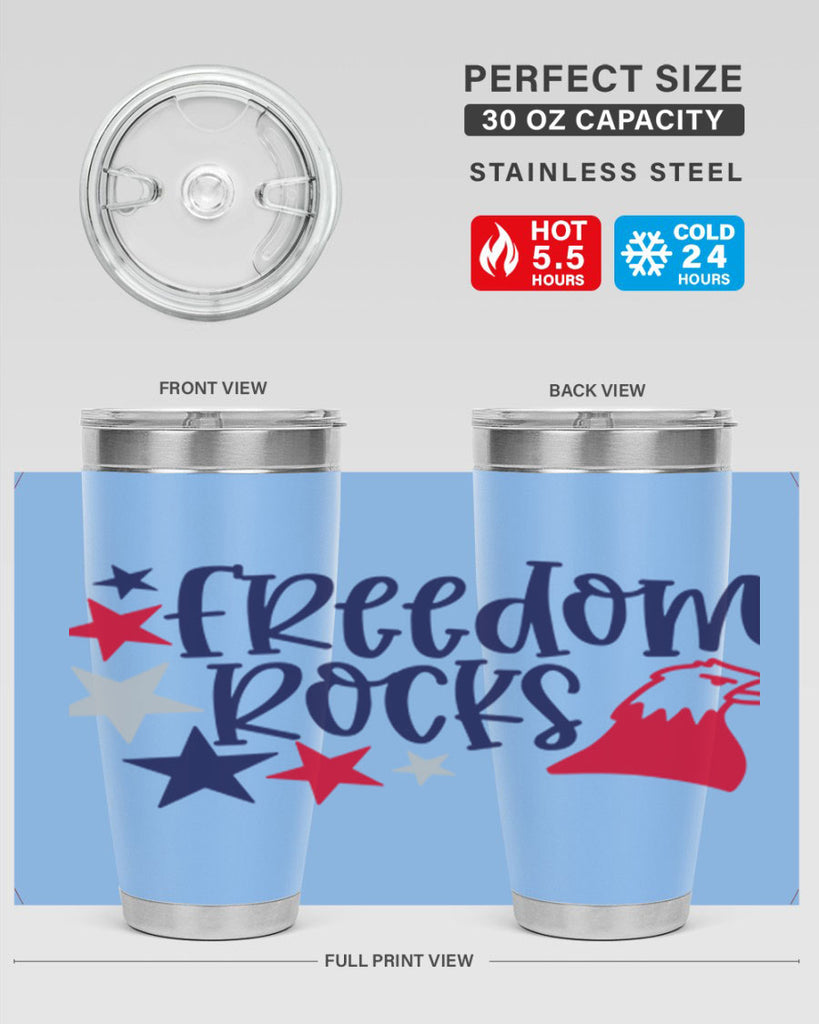 Freedom Rocks Style 148#- Fourt Of July- Tumbler