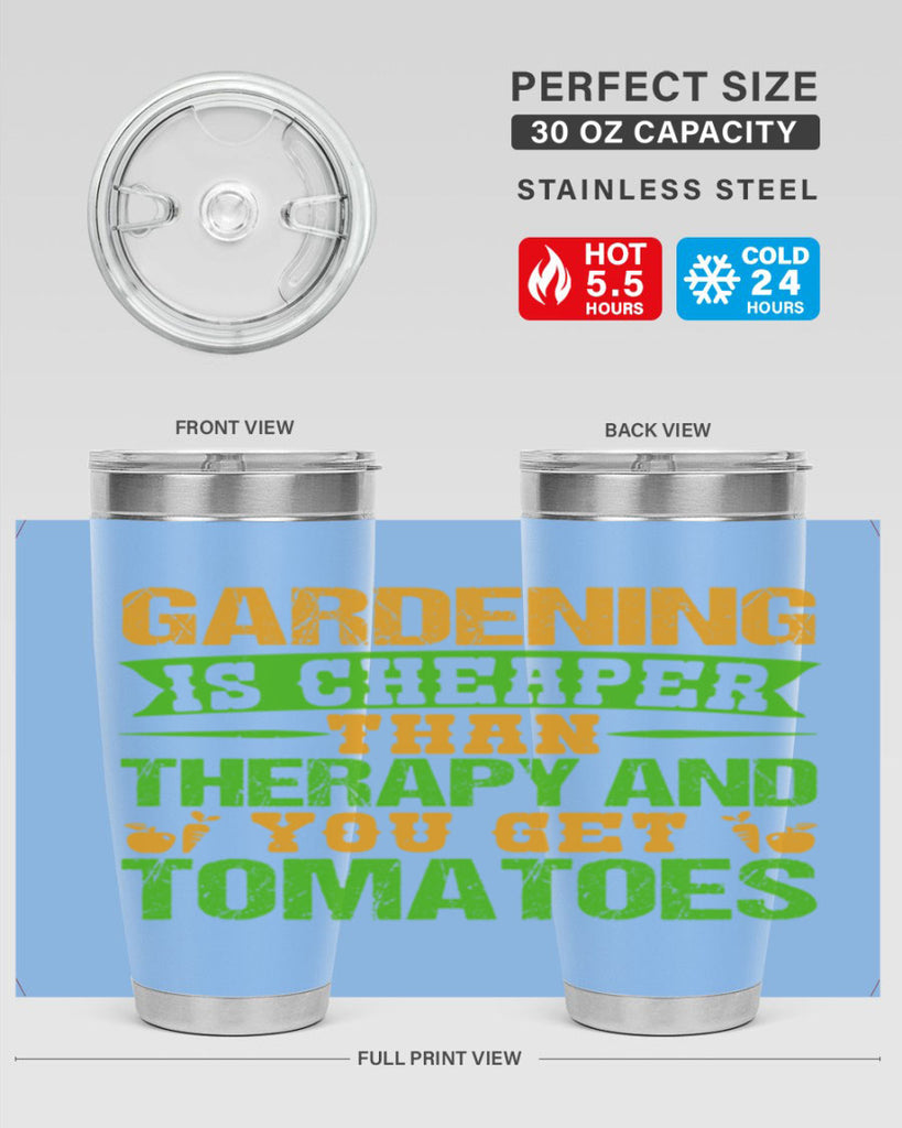 Gardening is cheaper than therapy 63#- farming and gardening- Tumbler