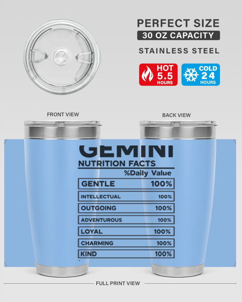 Gemini Nutrition Facts 220#- zodiac- Tumbler