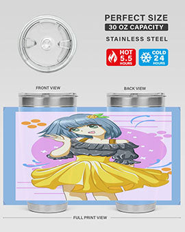 Happy and funny girl with black yellow dress in summer 41#- anime- Tumbler