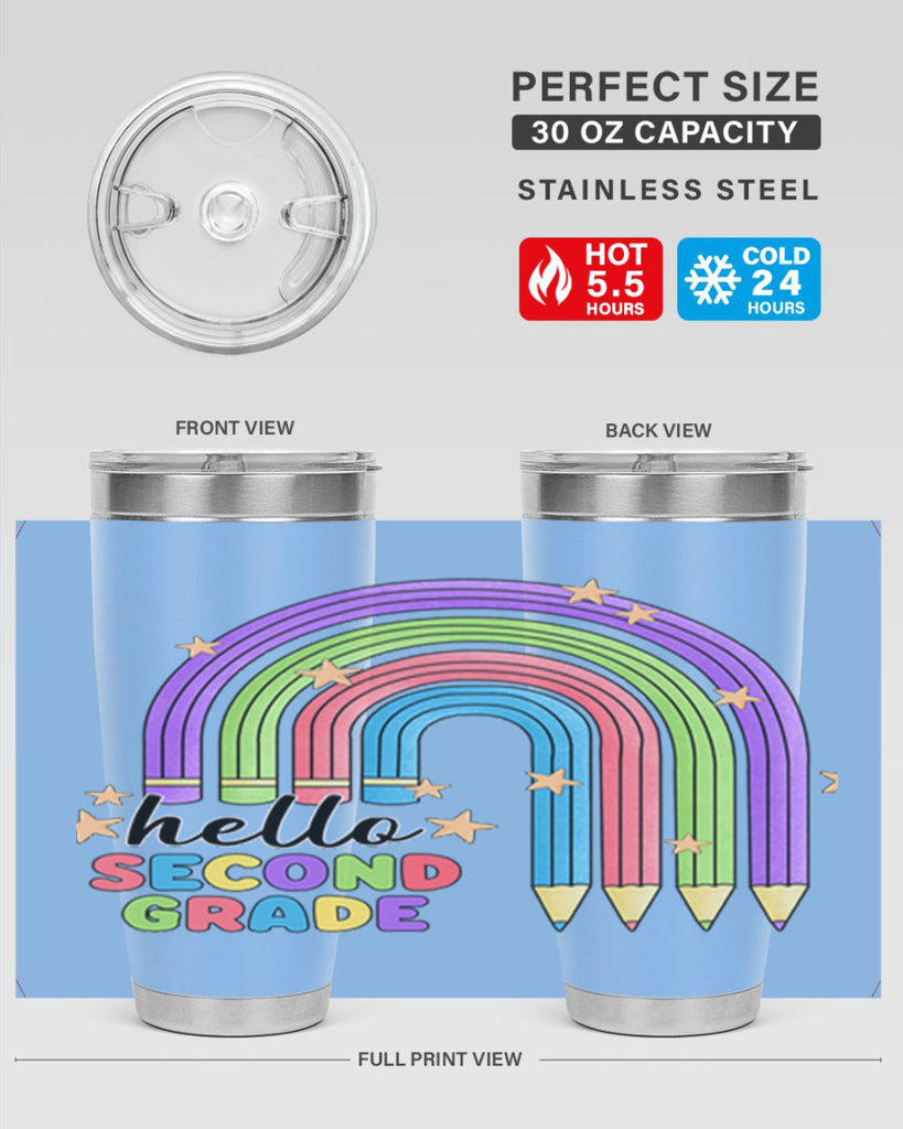 Hello 2nd Grade Pencil Rainbow 11#- second grade- Tumbler