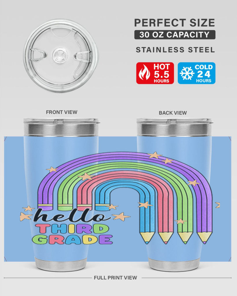 Hello 3rd Grade Pencil Rainbow 11#- 3rd grade- Tumbler