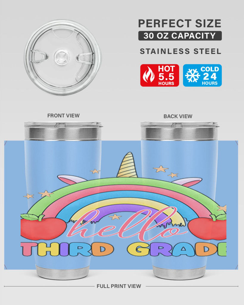 Hello 3rd Grade Unicorn Rainbow 13#- 3rd grade- Tumbler