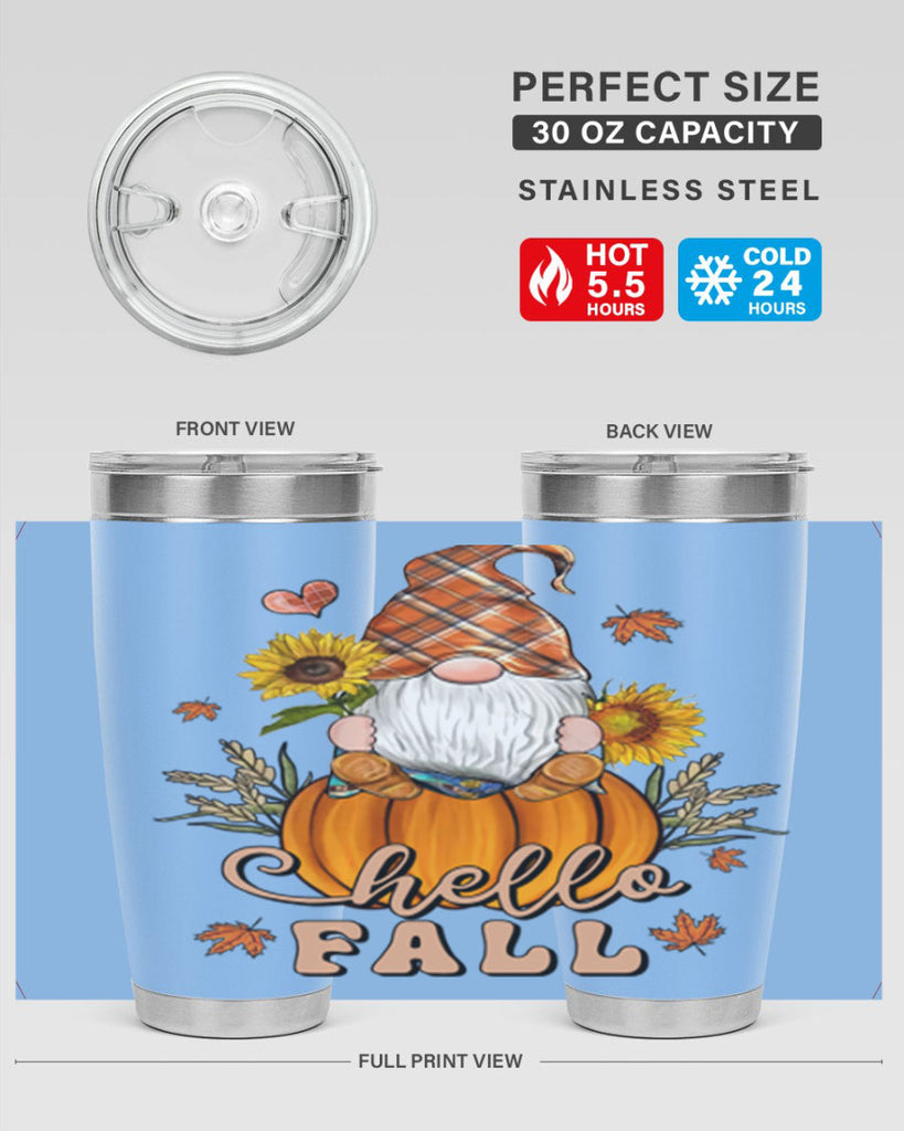 HelloFallAutumnGnome 298#- fall- Tumbler