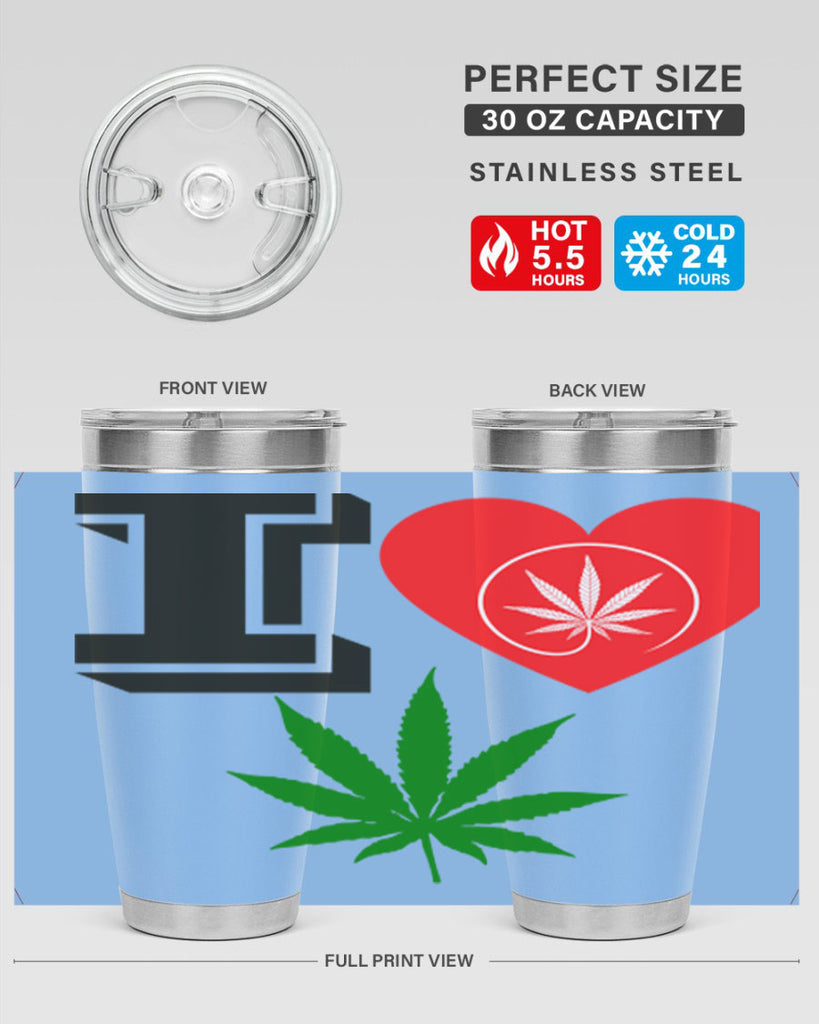 I love Cannabis heart 126#- marijuana- Tumbler