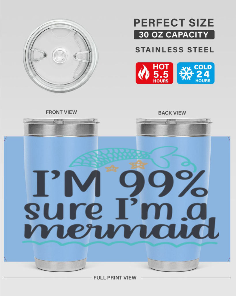 I’m sure I’m a mermaid 286#- mermaid- Tumbler