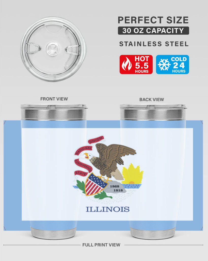 Illinois 39#- Us Flags- Tumbler