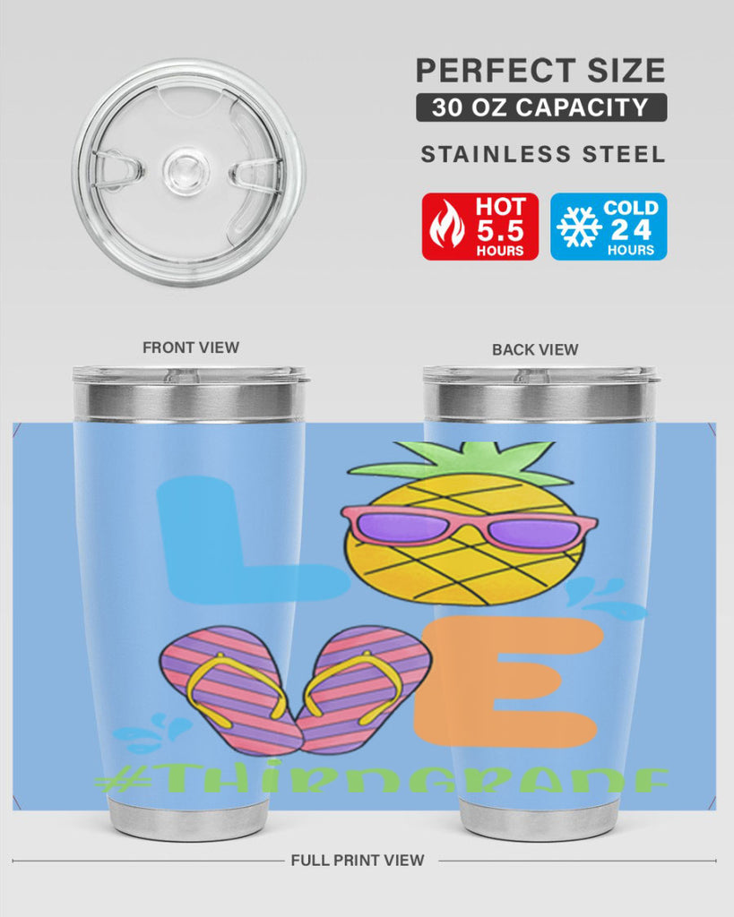 LOVE 3rd Grade Summer Pineapple 17#- 3rd grade- Tumbler