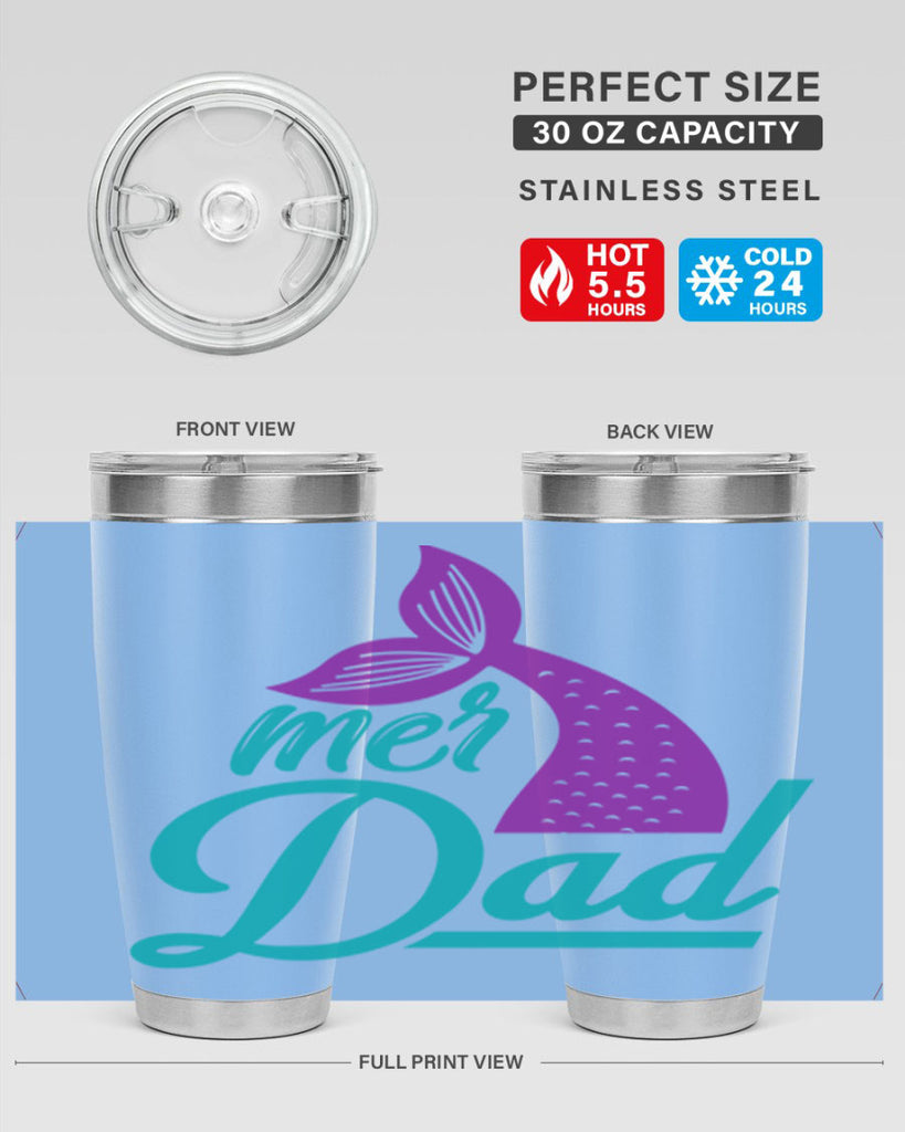 Mer Dad 325#- mermaid- Tumbler