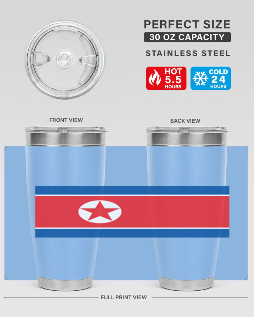 North Korea 70#- world flags- Tumbler