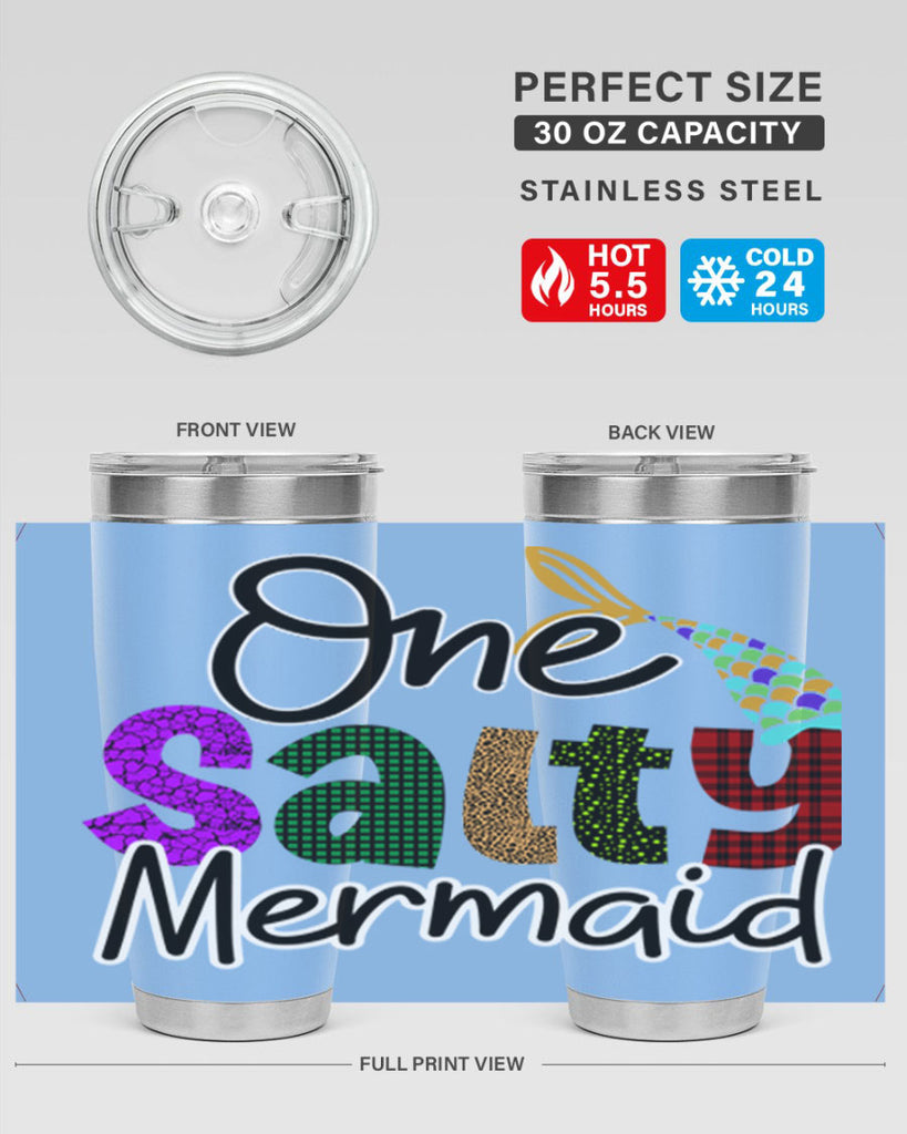 One Salty Mermaid 526#- mermaid- Tumbler