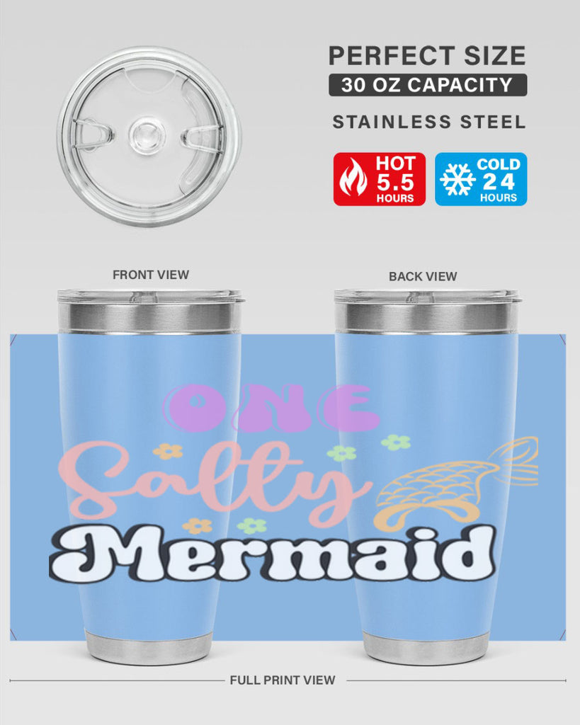 One Salty Mermaid 529#- mermaid- Tumbler