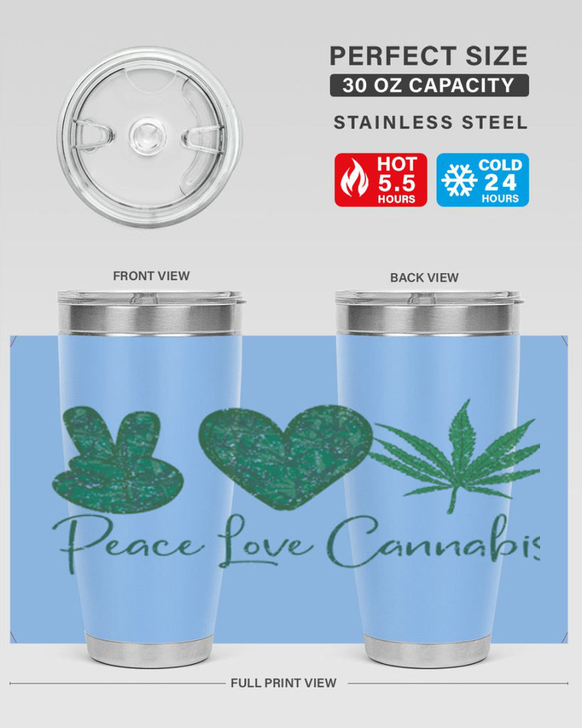 Peace Love Cannabis Sublimation 217#- marijuana- Tumbler