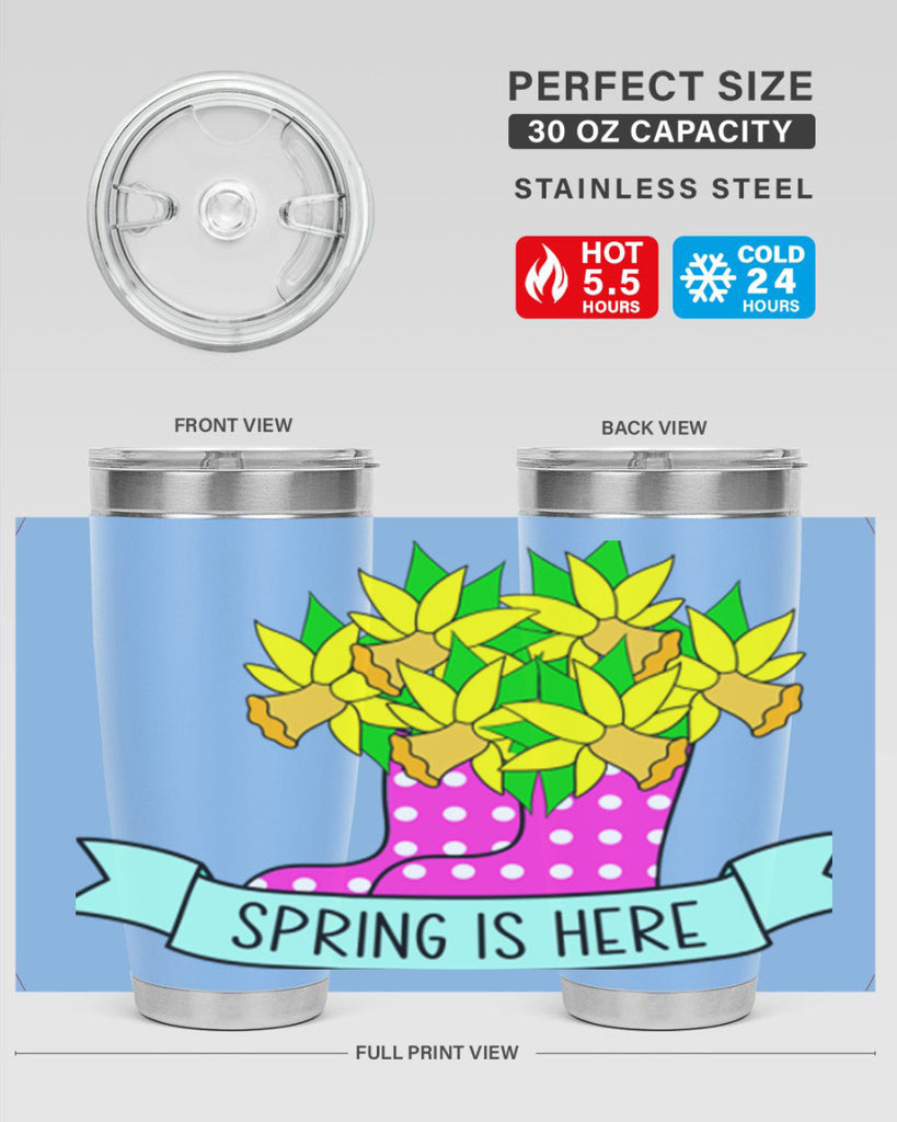 Spring is here daffodil rainboots442#- spring- Tumbler