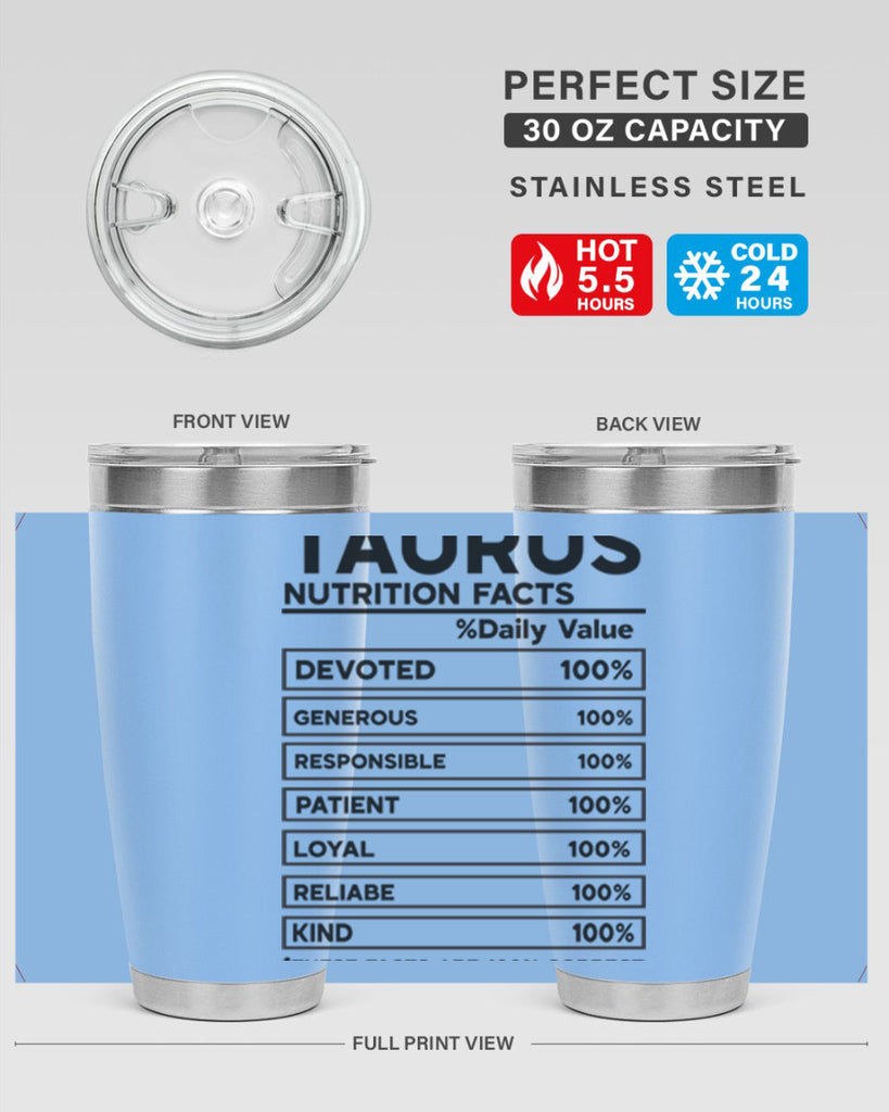 Taurus Nutrition Facts 490#- zodiac- Tumbler