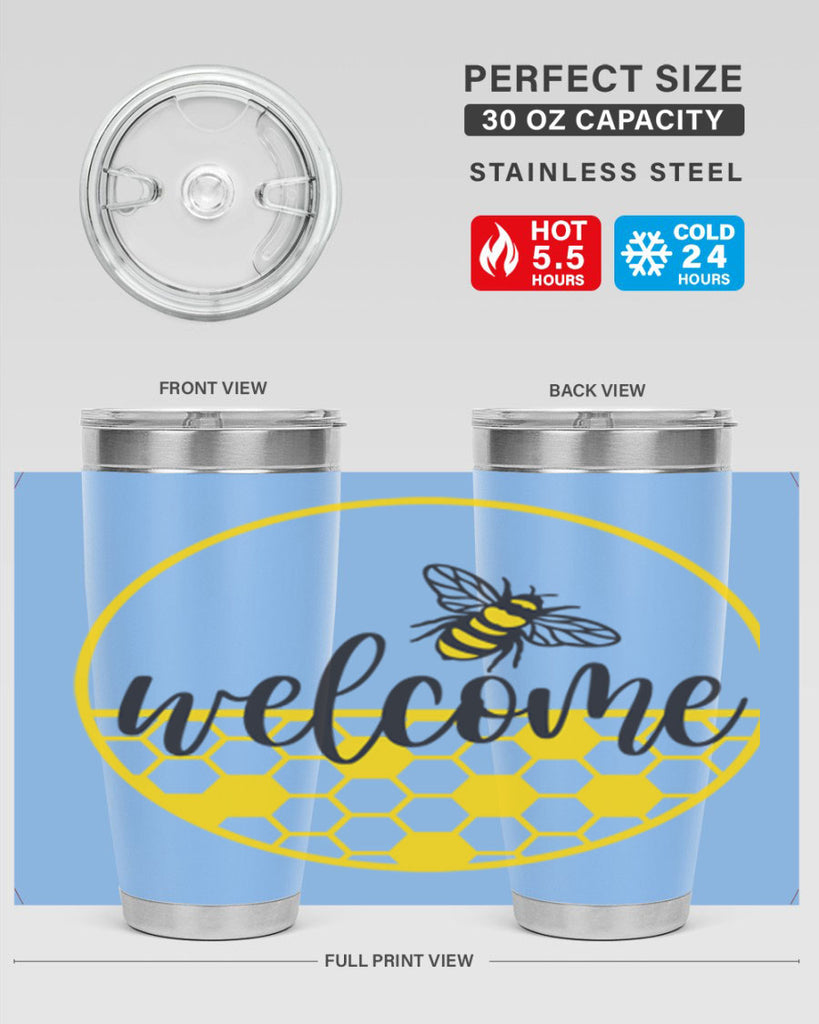 Welcome Bee and hive567#- spring- Tumbler