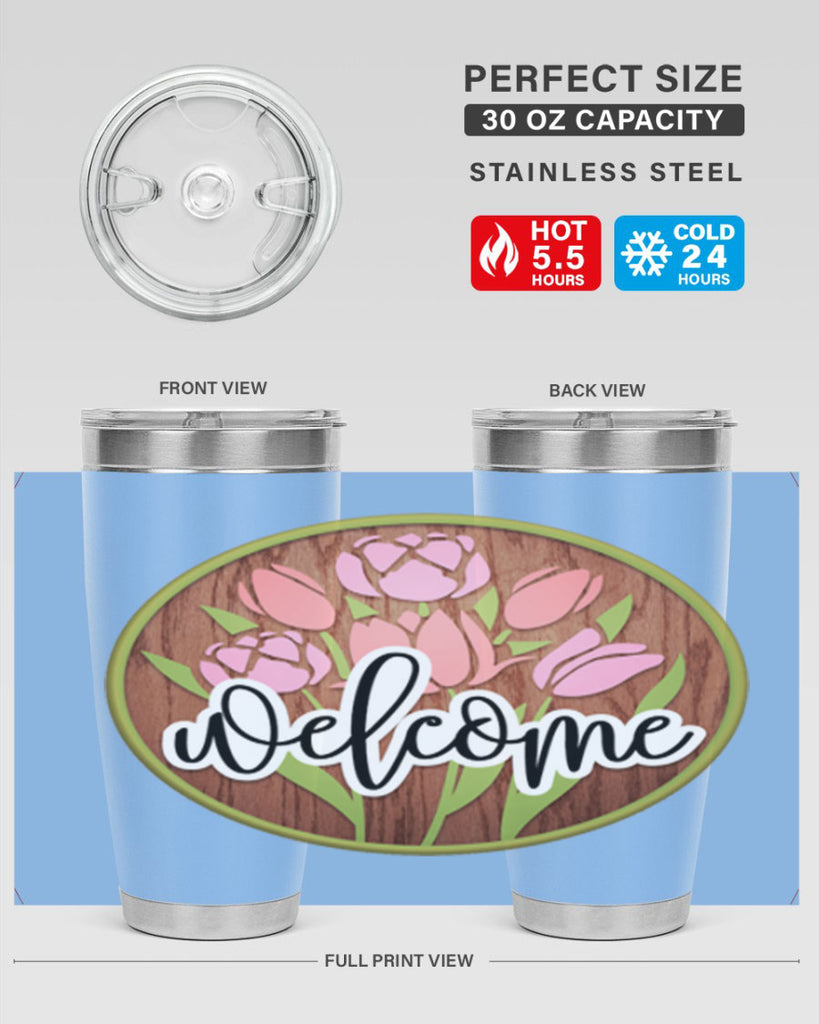 Welcome flowers bouquet Mockup570#- spring- Tumbler