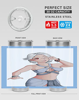 White hair girl wearing summer outfit 40#- anime- Tumbler
