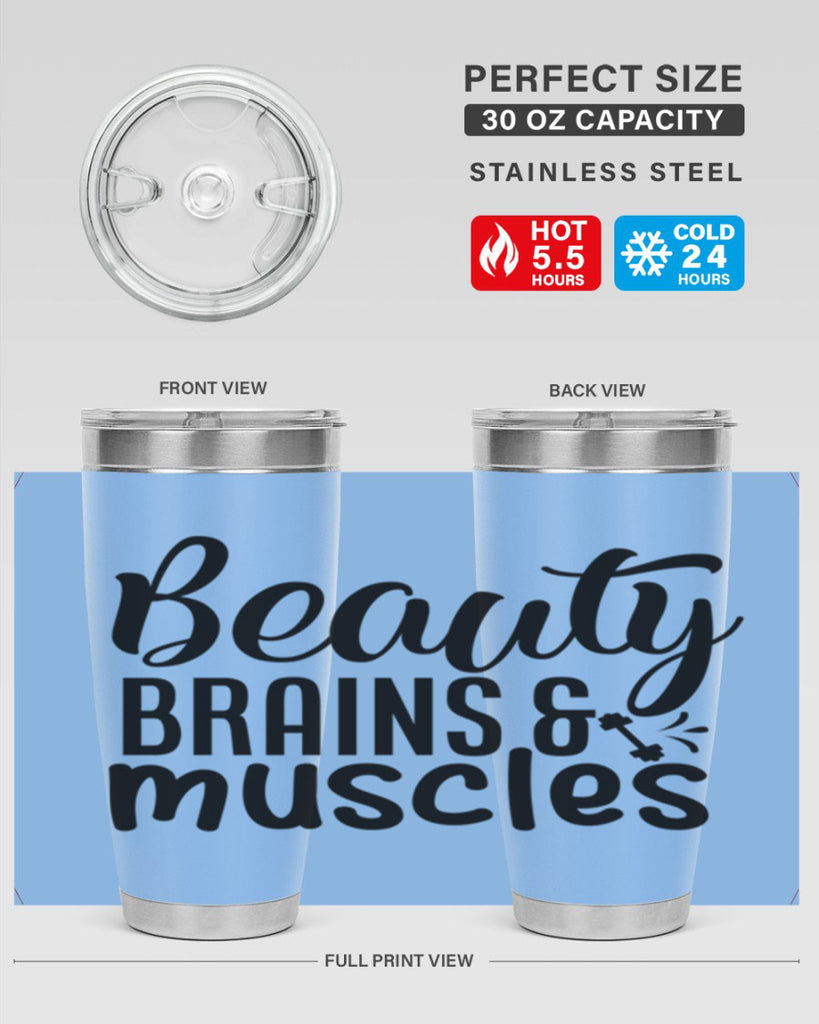 beauty brains muscles 51#- gym- Tumbler