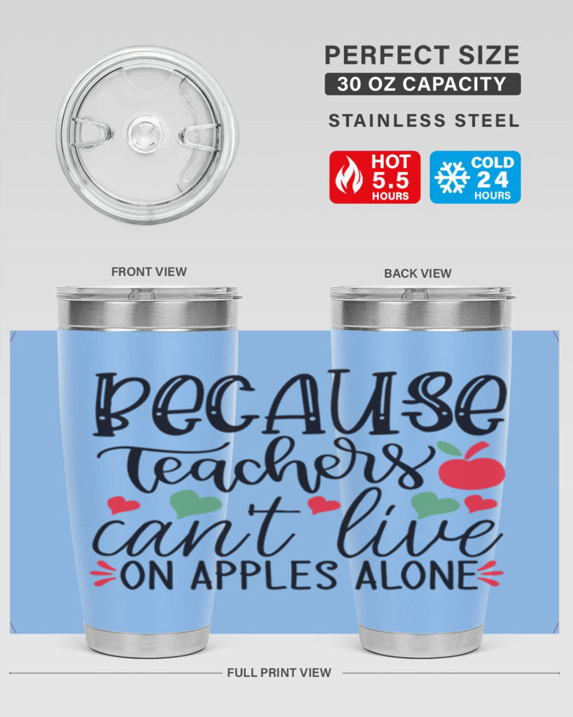 because teachers cant live on apples alone Style 192#- teacher- tumbler