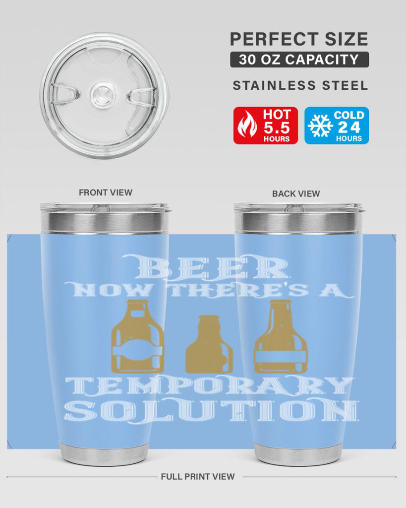 beer now theres a temporary solution 100#- beer- Tumbler