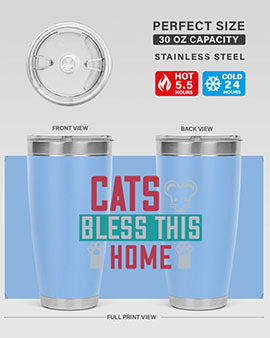 cats bless this home Style 36#- cat- Tumbler