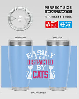 easily distracted by cats Style 46#- cat- Tumbler