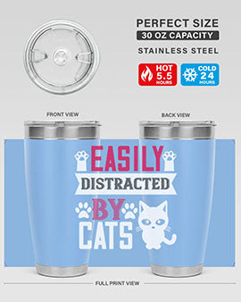 easily distracted by cats Style 47#- cat- Tumbler