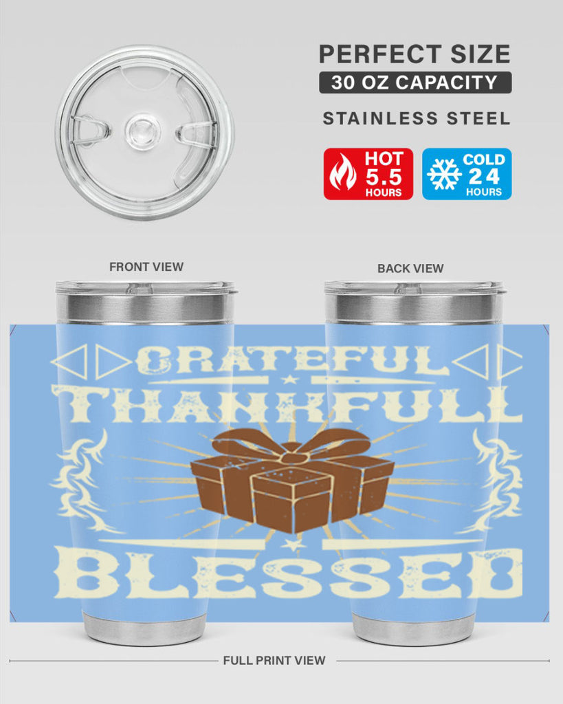 grateful thankfull blessed 40#- thanksgiving- Tumbler