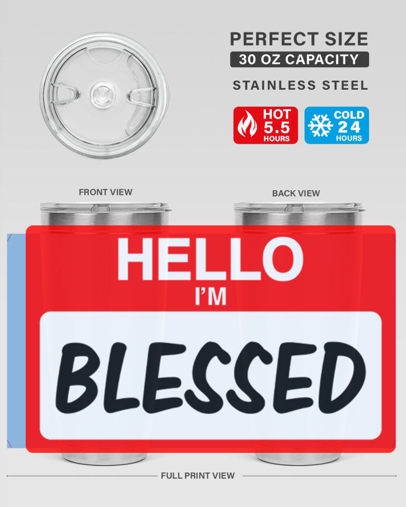 hello im blessed 133#- black words phrases- Cotton Tank