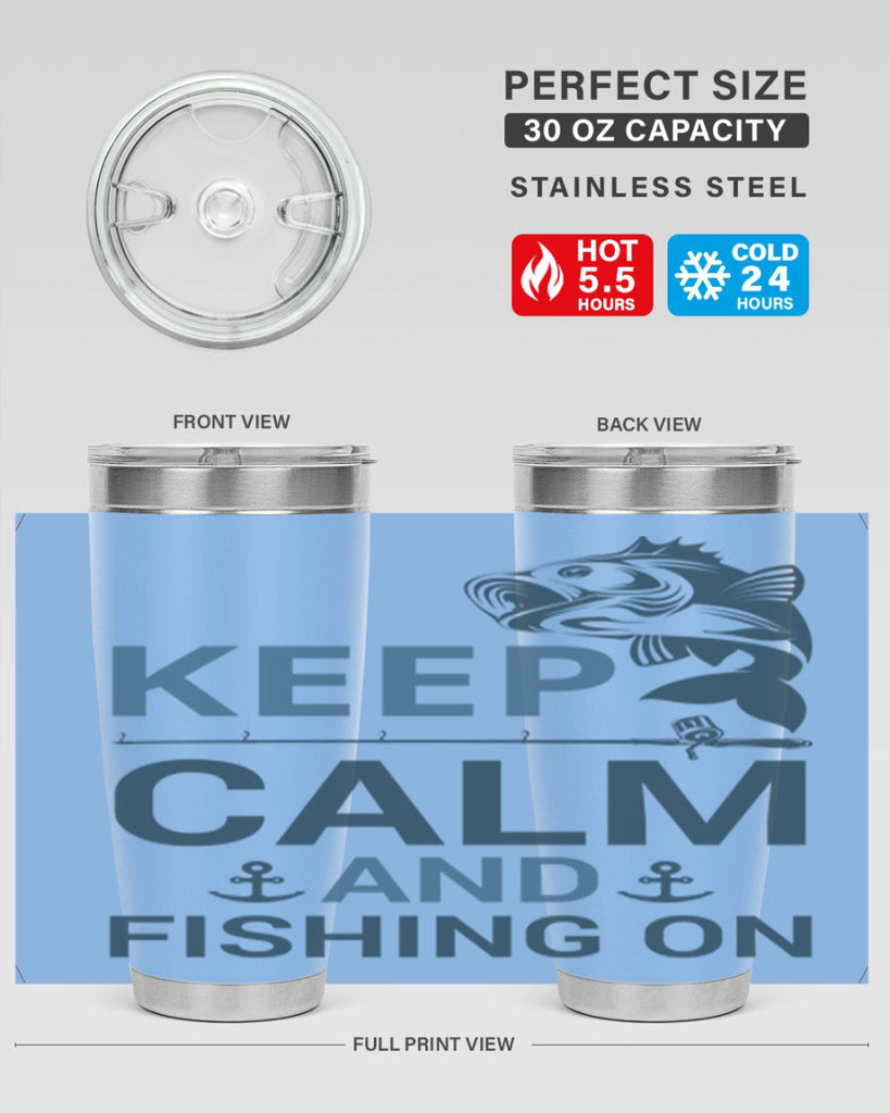 keep calm 65#- fishing- Tumbler