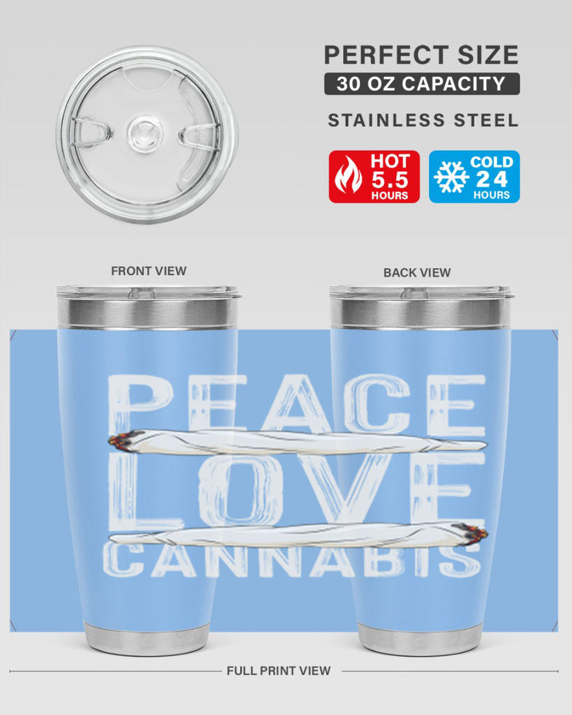 peace love cannabis 216#- marijuana- Tumbler