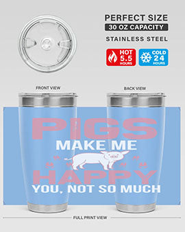 pigs make me happy Style 35#- pig- Tumbler