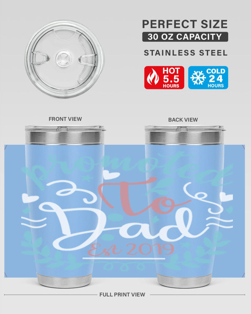 promoted to dad est 10#- fathers day- Tumbler
