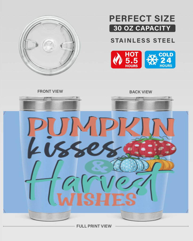 pumpkin kisses harvest wishes 526#- fall- Tumbler
