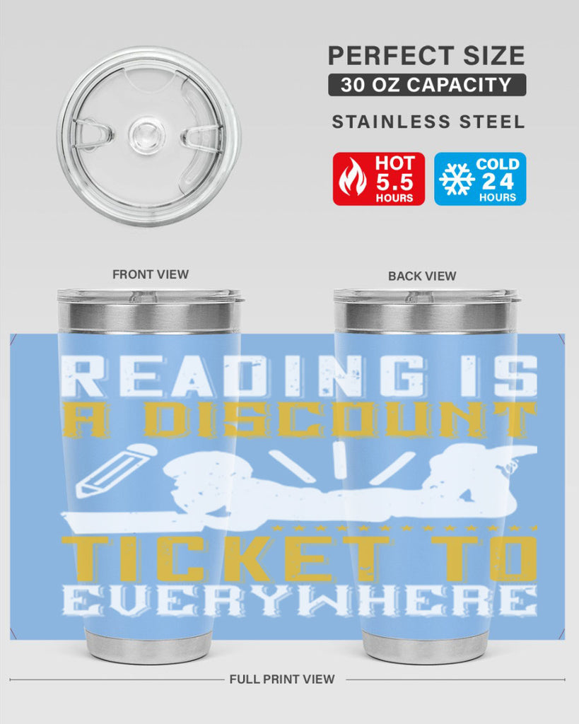 reading is a discount ticket to everywhere 16#- reading- Tumbler