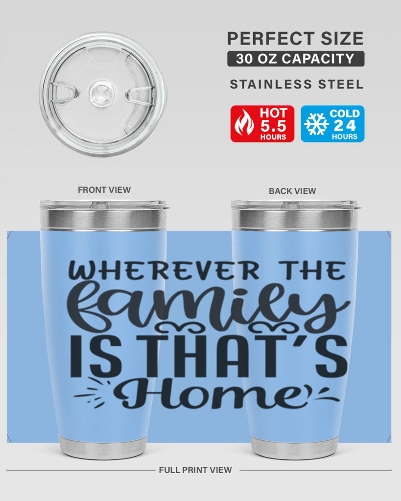 wherever the family is thats home 9#- family- Tumbler