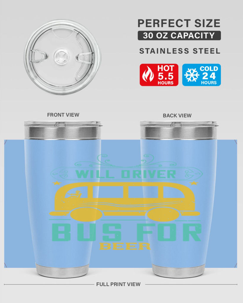 will driver bus for beer Style 6#- bus driver- tumbler