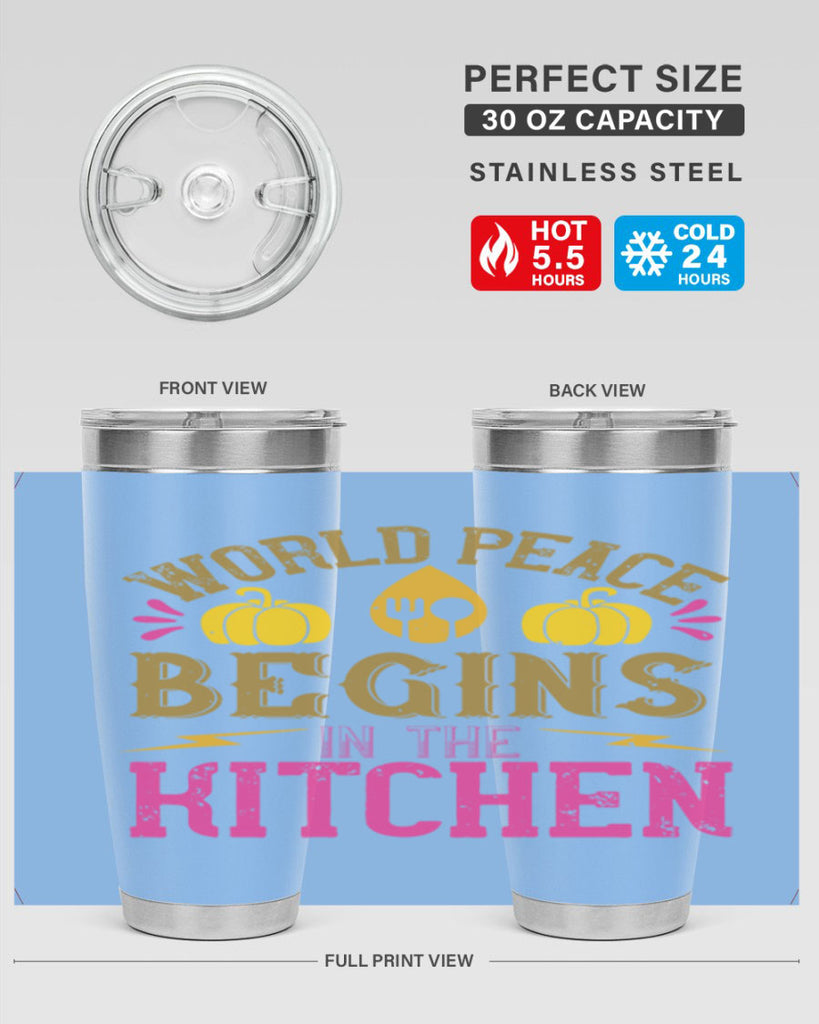 world peace begins in the kitchen 7#- vegan- Tumbler