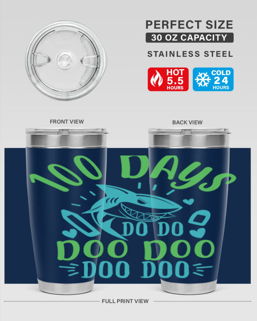 100 days shark doo doo 21#- 100 days of school- Tumbler