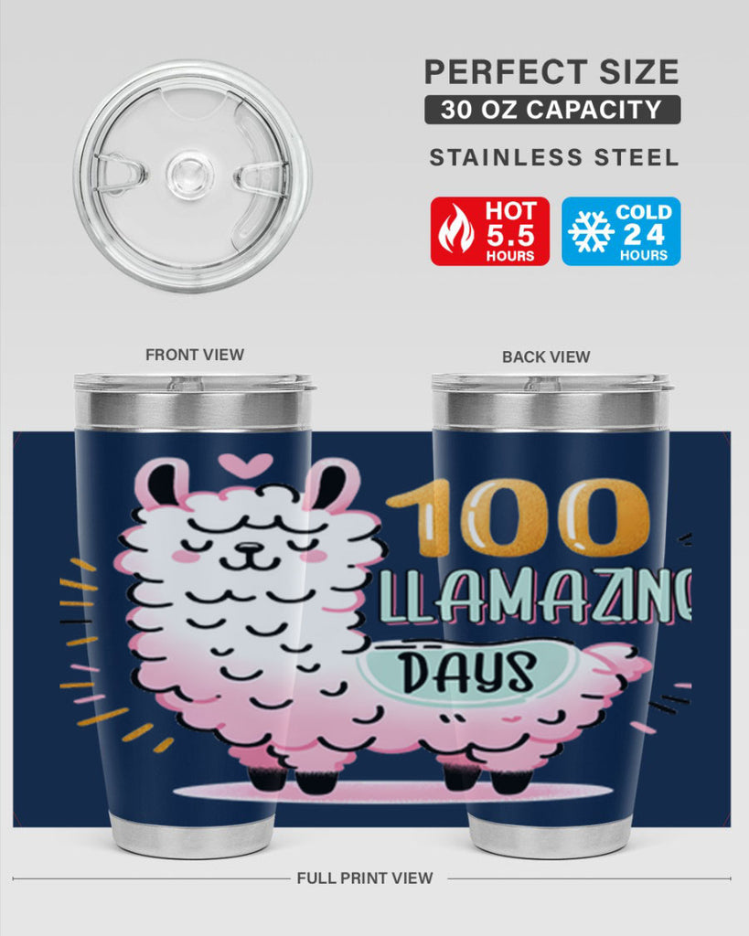 100th Day of School Llama 39#- 100 days of school- Tumbler