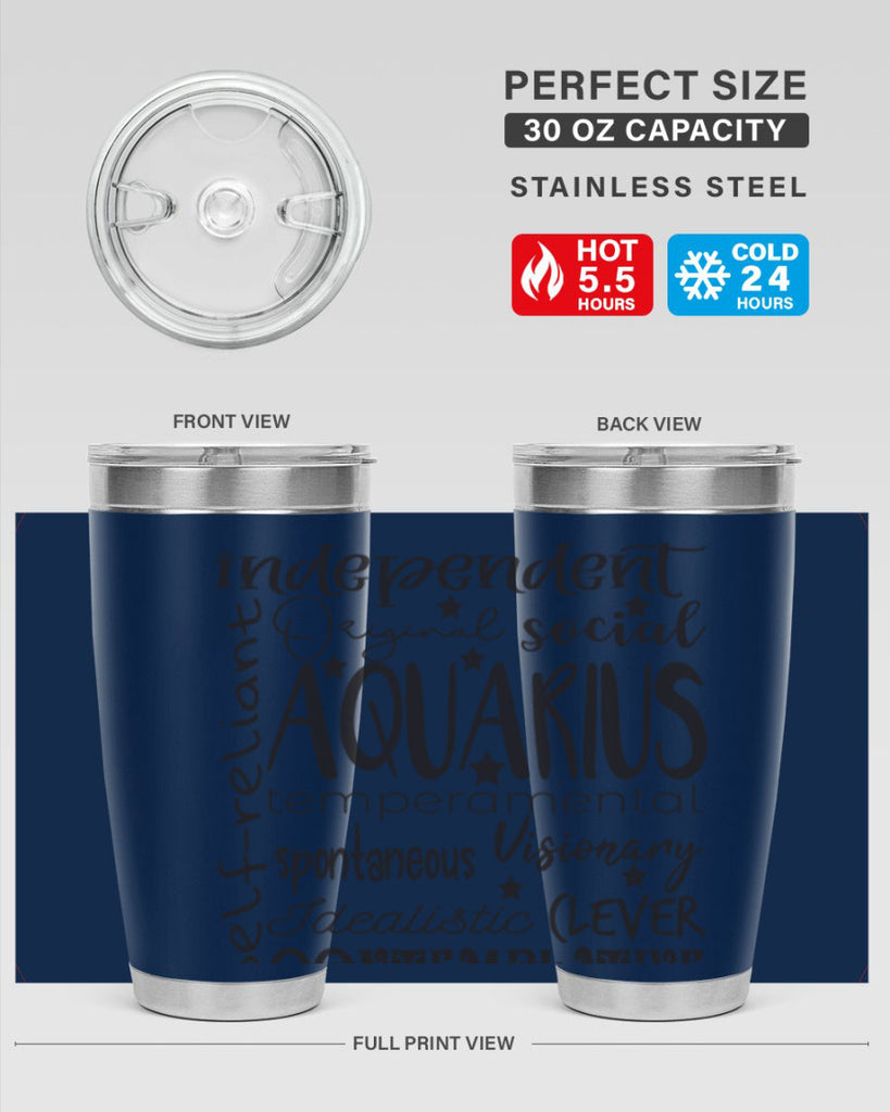 Aquarius 563#- zodiac- Tumbler