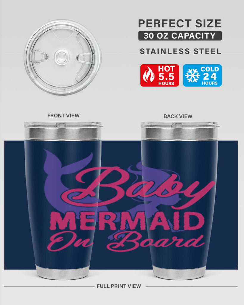 Baby Mermaid On Board 24#- mermaid- Tumbler